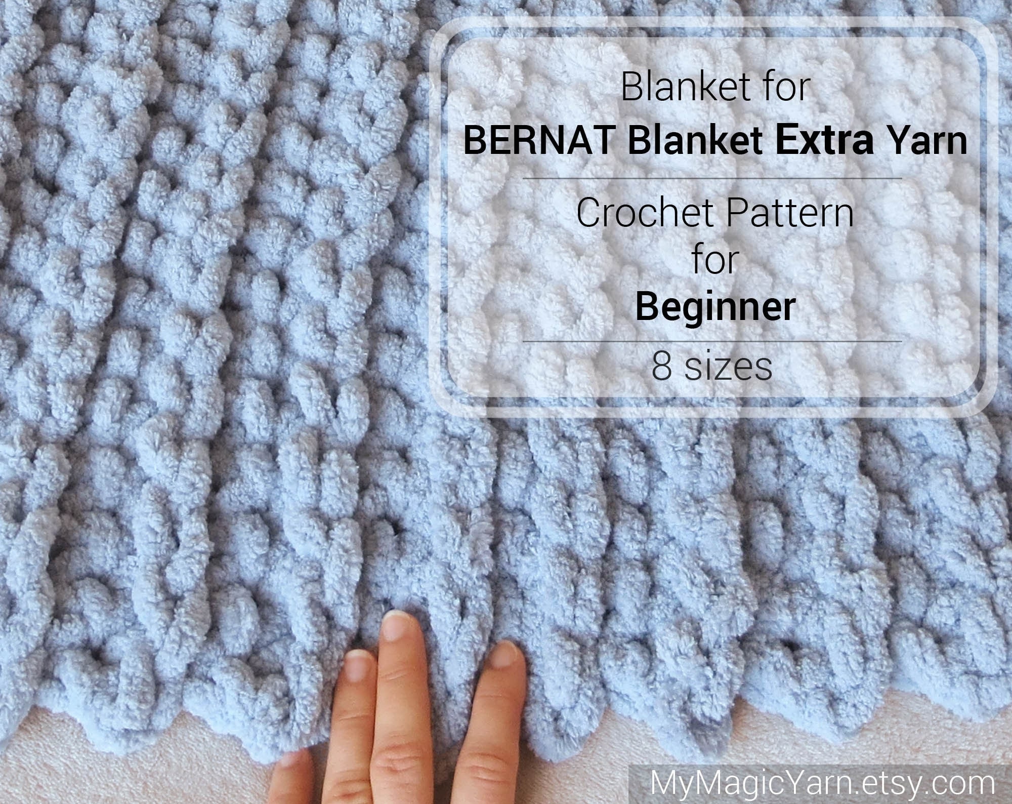Crochet Pattern for Beginner BERNAT Blanket EXTRA Yarn Crochet