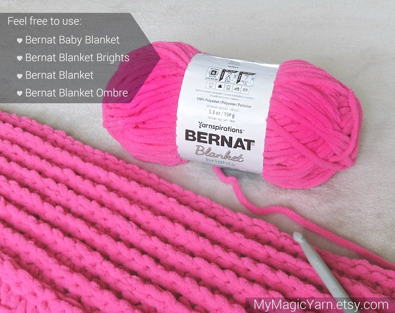 Beginner Crochet Pattern BERNAT Blanket Yarn Crochet Pattern Etsy
