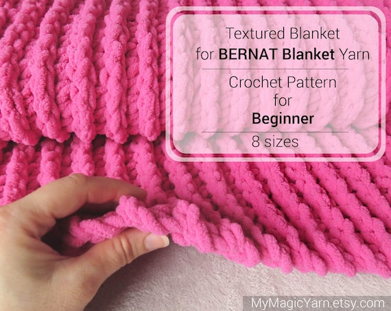 Beginner Crochet Pattern BERNAT Blanket Yarn Crochet Pattern Textured Blanket  Crochet Pattern Easy Crochet Baby Blanket Pattern Afghan 