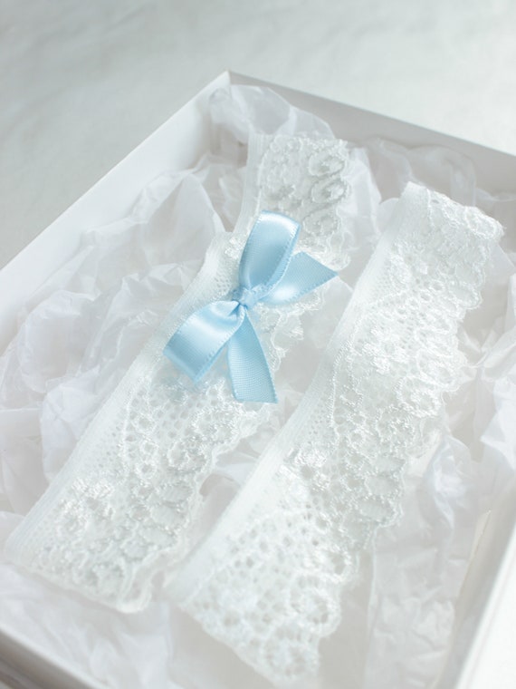 EMMA Wedding Garter SetLight Blue Wedding GarterSimple | Etsy