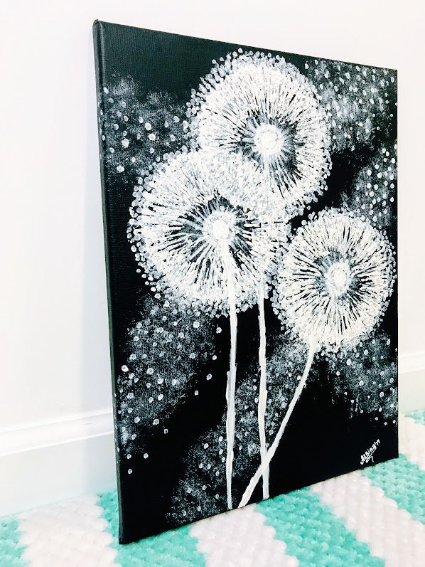 Alone with a dandelion. 小型油絵 抽象画 ハンドメイド il_fullxfull.2116382452_850h.jpg