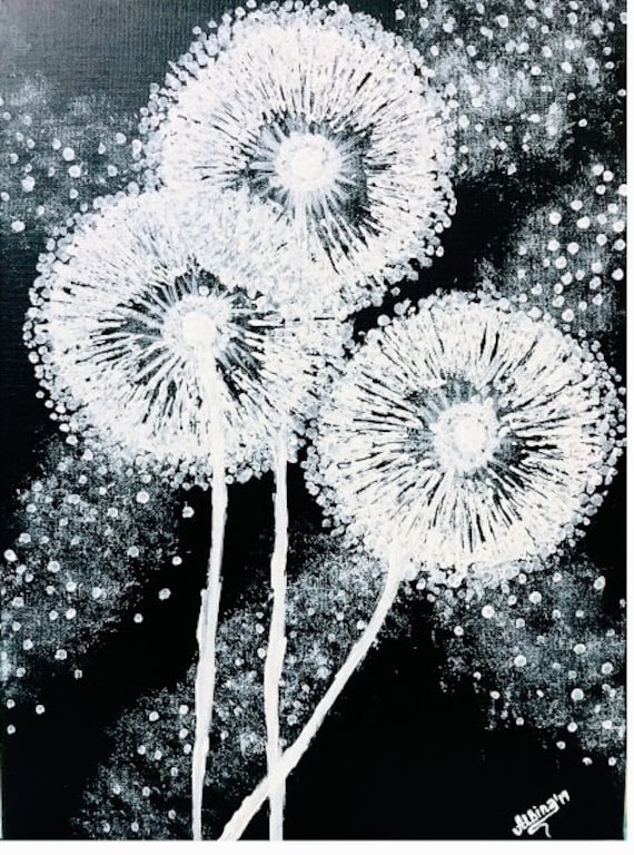 Cute Dandelions | Original | Acrylic Painting| 12 X 16