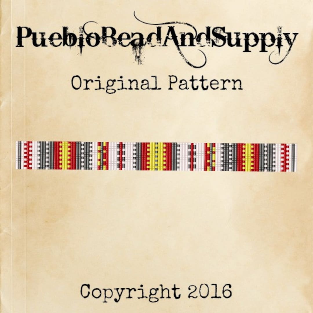 Old Town ABQ Seed Bead Pattern Loom Cuff Bracelet PDF File Beaded Beadweaving Weaving Native