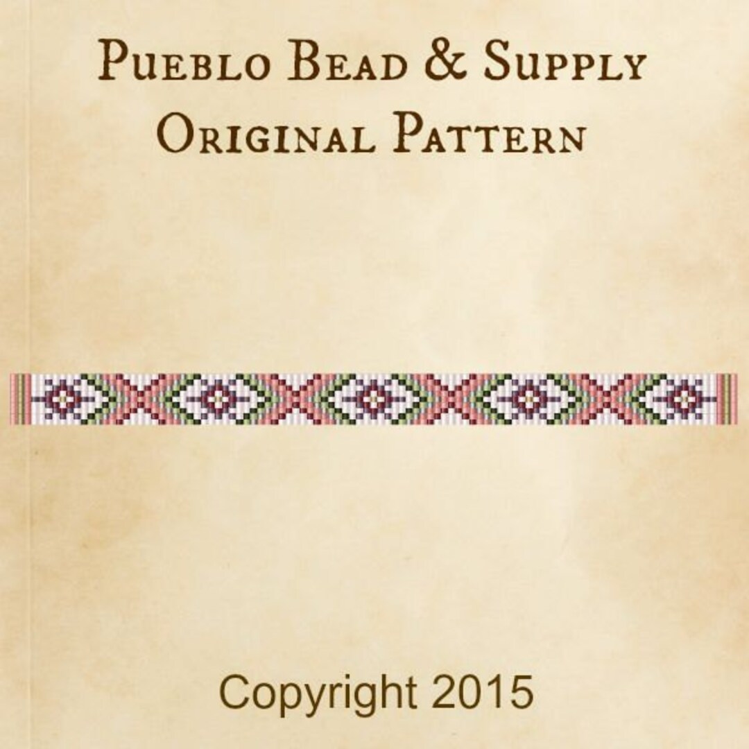 Stars in Pink Seed Bead Pattern Loom Cuff Bracelet PDF File Etsy