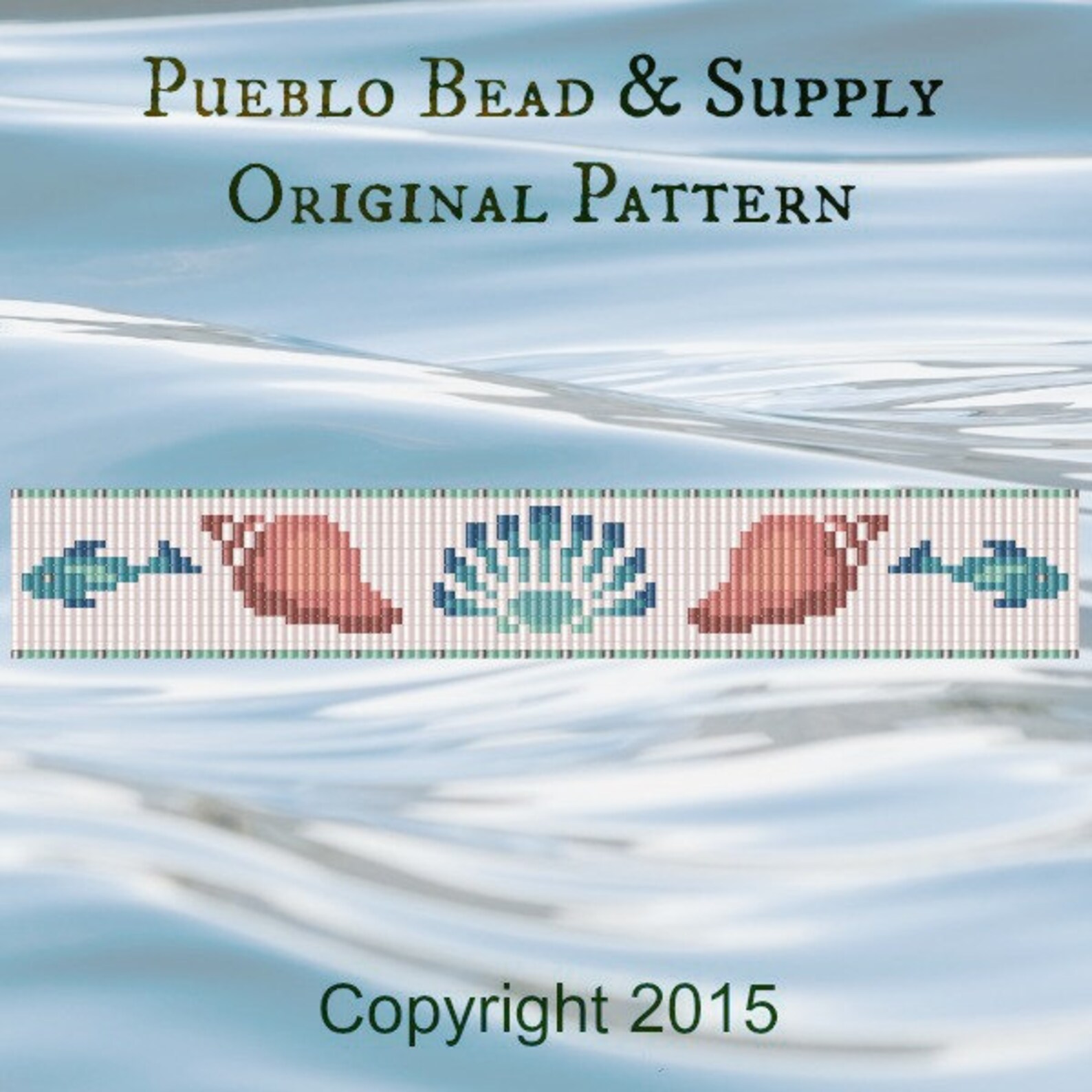 Down by the Sea Seed Bead Pattern Loom Cuff Bracelet PDF File Beaded ...