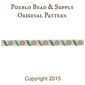 Dancing Flowers Seed Bead Pattern Loom Cuff Bracelet PDF File Beaded Beadweaving Weaving Native American Tribal Immediate Download
