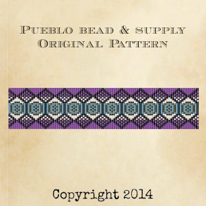 Púrpura y azul Diamondback Loom Cuff Pulsera Patrón PDF Archivo Con cuentas Tejido de cuentas Tejido nativo americano Tribal Descarga inmediata