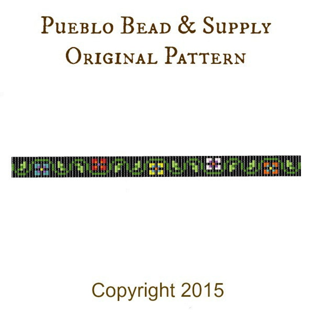 Dream Flowers Seed Bead Pattern Loom Cuff Bracelet PDF File Etsy