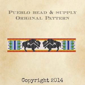 Svart buffelfröpärlmönster Loom Manschettarmband PDF-fil Pärlvävning Vävning Indiansk stam Omedelbar nedladdning