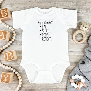 Eat Sleep Poop Repeat Onesie®, Funny Newborn Clothes, Baby Shower Gift, Funny Infant Gift, Baby Humor Outfit, Hilarious Baby Onesie®