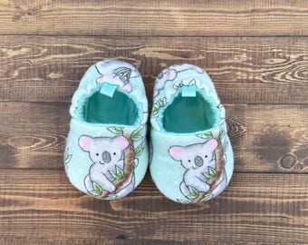 Koala Baby Shoes, Baby Booties, Trendy Baby Shoes, Gift for Baby, Baby Shower Gift, Fabric Shoes, Infant Slippers, Toddler Shoes