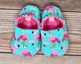 Flamingo Baby Shoes, Flamingo Shoes, Soft Sole Baby Shoes, Baby gift, Baby Shower Gift, Baby Moccs, Baby Slippers, Toddler Shoes, Girl