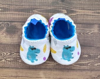 Hippo Baby Shoes, Animal Baby Booties, Newborn Moccasins, Gift for Baby, Baby Shower Gift, Handmade Moccs, Infant Slippers, Toddler Shoes