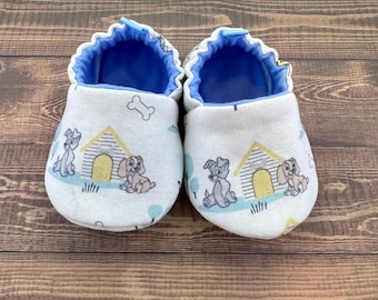 Dog Baby Shoes, Baby Booties, Trendy Baby Shoes, Baby Gift, Baby Shower Gift, Fabric Shoes, Infant Slippers, Toddler Shoes