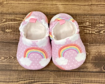 Rainbow Baby Shoes, Baby Booties, Trendy Baby Shoes, Gift for Baby, Baby Shower Gift, Fabric Shoes, Infant Slippers, Toddler Shoes