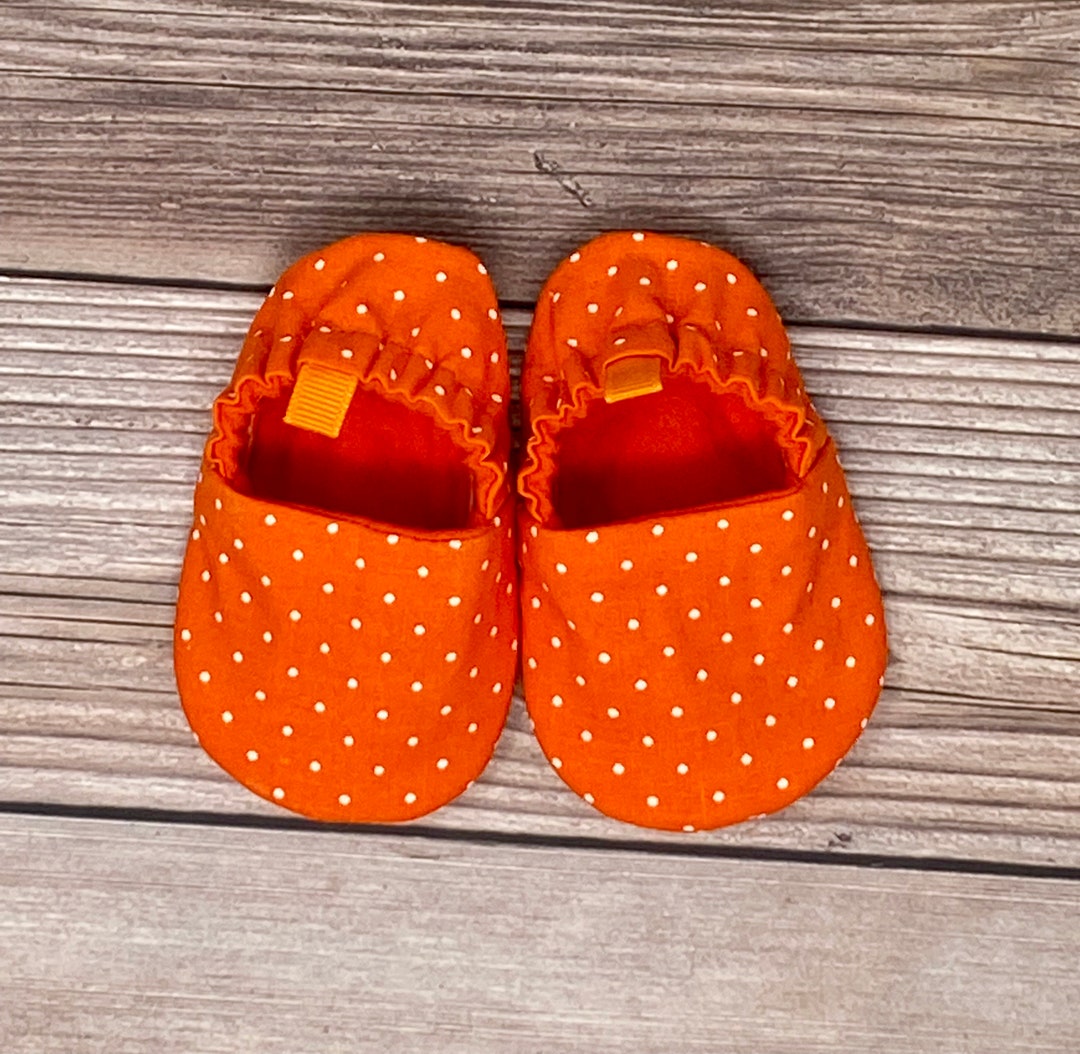Orange Baby Shoes, Baby Booties, Newborn Moccasins, Baby Gift, Baby ...