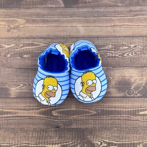 Cartoon Baby Shoes, Homer Baby Booties, Newborn Moccasins, Gift for Baby, Baby Shower Gift, Handmade Moccs, Infant Slippers, Toddler Shoes