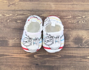 Sloth Baby Shoes, Animal Baby Booties, Newborn Moccasins, Gift For Baby, Unique Baby Gift, Handmade Moccs, Infant Slippers, Toddler Shoes