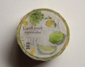 Lemon and Lime Washi Masking Tape | Nature Washi Tape | Decorative Tape - 20mm x 10m - 5452