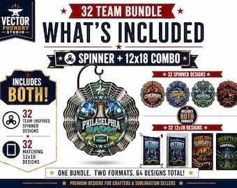 Windspiel mit 32 Teams im Stil des Profi-Football + 12x18 Design-Bundle (Digitaler Download)