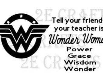 Download Wonder Woman Teacher Etsy