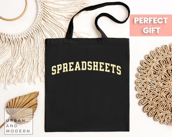 spreadsheets tote bag, funny data gift, business gift, finance tote bag, accounting gift, cpa gift economist gift, data scientist gift