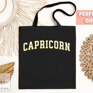 capricorn  tote bag, january birthday, Zodiac gift, Astrology Gift, Horoscope tote, capricorn  bag, capricorn  gift,
