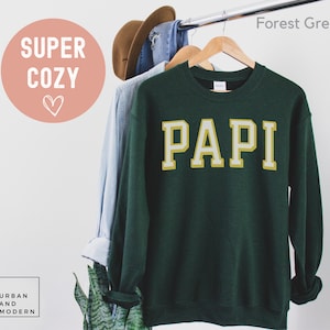 papi sweatshirt, papi shirt, papi gift, papi fathers day, papi sweater, new papi, collegiate, varsity, papi birthday