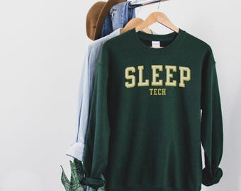 sleep tech sweatshirt, Sweatshirt Collegiate ,Polysomnographic technologist, gift for sleep tech,, sleep technologist, coworker