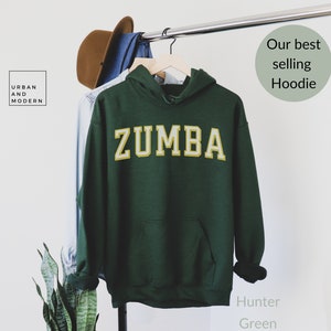 zumba hoodie, gift zumba sweatshirt, zumba sweater, gift for her, instructor, birthday, mothers day, collegiate, varsity