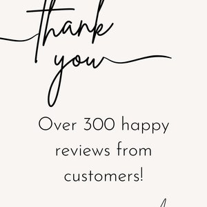 May include: Thank you. Over 300 happy reviews from customers! Annie.