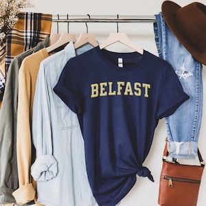 Belfast t-shirt, tee, Northern Ireland, travel, gift shirt, for him, fathers day, irish shirt, varsity,