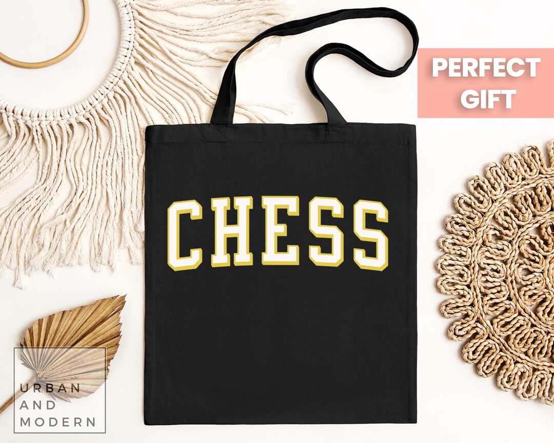Pattern Print Chess Leather Tote Bag main image 0