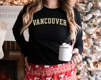 vancouver long sleeve, Vancouver BC shirt, vancouver gift, West Coast sweatshirt, Canada gift, Vancouver top, YVR tee