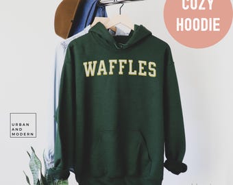 waffles hoodie, waffle shirt, waffle lover, brunch lover, waffle sweatshirt, waffle sweater, breakfast gift, varsity food