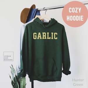 garlic, foodie gift garlic sweater, garlic sweatshit, garlic shirt, gift for garlic, foodie gift, farmer, varsity food