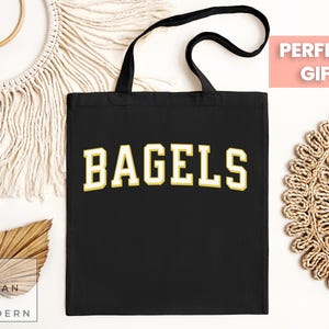 bagels  tote bag, new york bagels, bagel gift, bagel lover, funny bagel gift, foodie bag, food toe bag