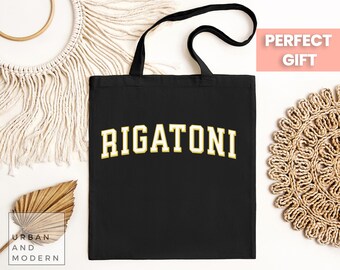 rigatoni tote bag, pasta tote bag, funny pasta gift, pasta lover, pasta gift