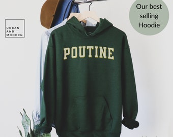 Funny Poutine Is My Routine Canada Hoodie - Unisex, Dark Heather - Canadian Gift Hoodie For Men & Women - View #11