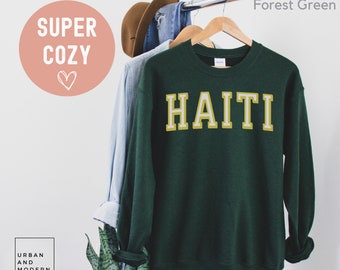 Haiti  sweatshirt, long sleeve, crewneck, jersey, haiti pride, haiti mom, dad, fathers day gift, varsity