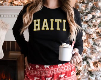 haiti long sleeve, Haiti Shirt, Haiti Gift, Haiti Souvenir, Haiti Tee, Caribbean Island Top, Port-au-Prince