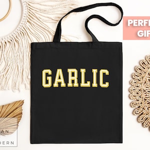 garlic  tote bag, garlic lover, garlic bag, cooking gift, chef gift, chef tote gift, garlic gift