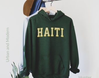 Haiti hoodie,  Hooded Sweatshirt, long sleeve, Haitian, Sweatshirt Collegiate, varsity shirt, pride, gifts, fathers day, dad, crewneck,