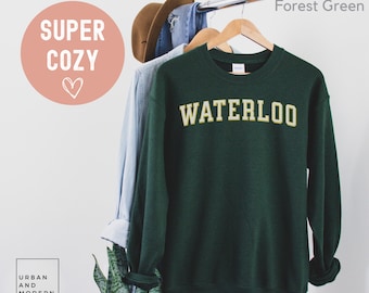 waterloo sweatshirt, waterloo sweater, waterloo jumper, waterloo ontario, waterloo canada, Iowa, varsity, collegiate