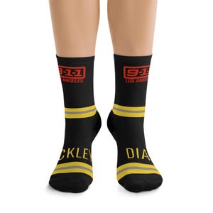 Personalized Socks 911 Tv Series Los Angeles Buck And Eddie Theme: Unisex Design for Sizes EU 35-46, US 5-12