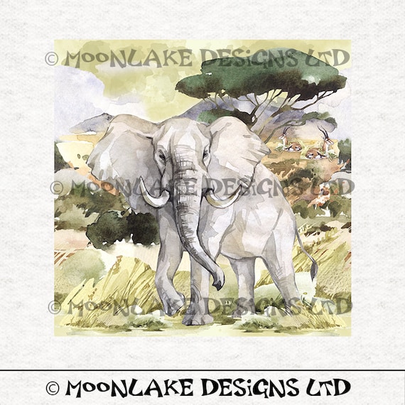 Savanna Elefant Stoff Panel Platz 100 Baumwolle oder Polyester