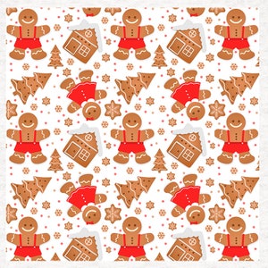Gingerbread fabric, repeat pattern Panel squares or now Metres and Half metres 100% Cotton or Polyester