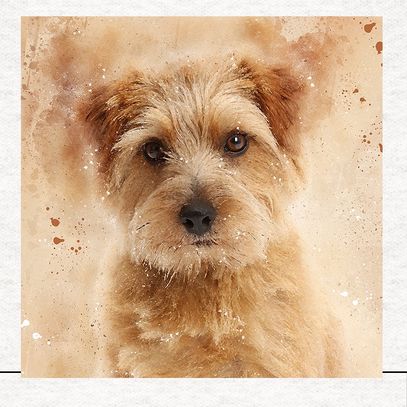 Norfolk Terrier Dog Watercolor Grunge Fabric Craft Panels In Etsy