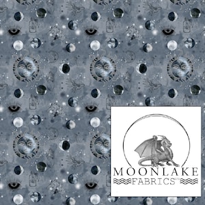Lunar Magical Symbol , Fabric 100% Cotton 130gsm Poplin Size: 111.39cm wide (44 inches)