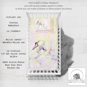 Swan and Signet tygpanel perfekt för hantverk, sömnad, lapptäcke, quiltning, tygpaneler, quiltpaneler, hantverkstyg